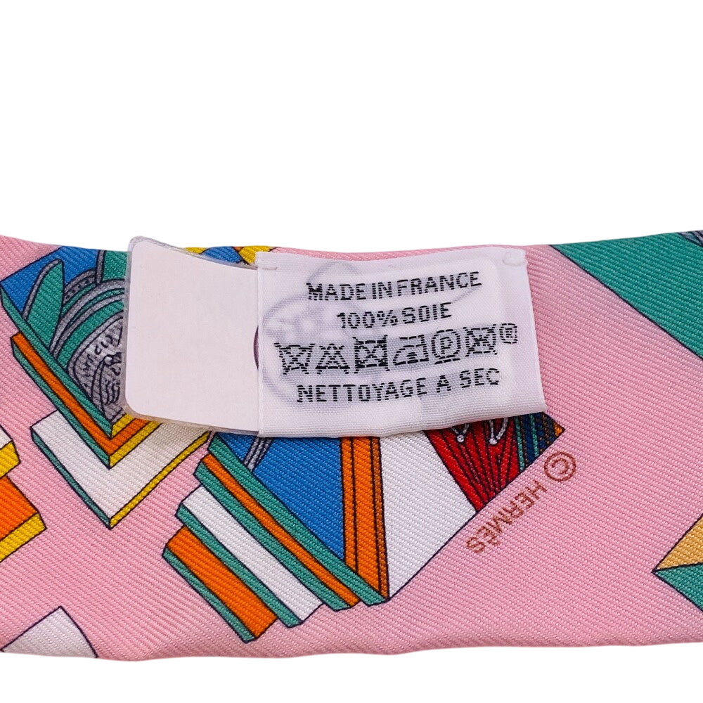 HERMES scarf silk pink SPRINGS SPRINGS 063932S Twilly