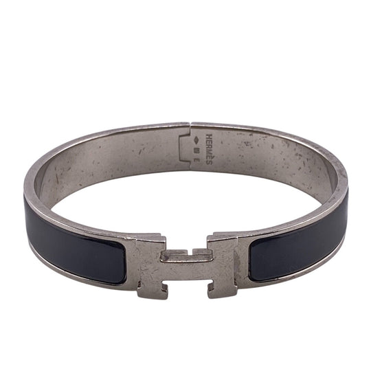 HERMES Bangle Gold Plated black Click crack PM