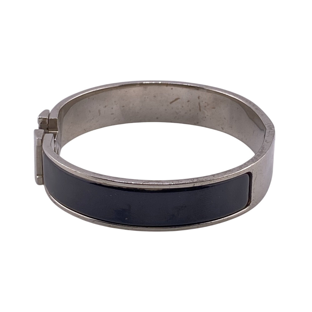 HERMES Bangle Gold Plated black Click crack PM