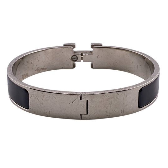 HERMES Bangle Gold Plated black Click crack PM