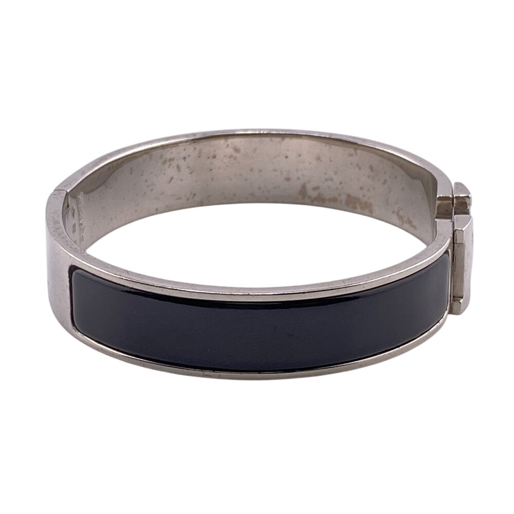 HERMES Bangle Gold Plated black Click crack PM