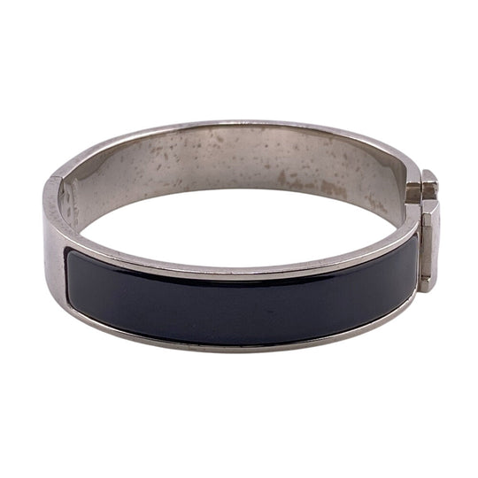 HERMES Bangle Gold Plated black Click crack PM