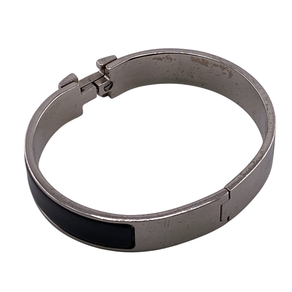 HERMES Bangle Gold Plated black Click crack PM