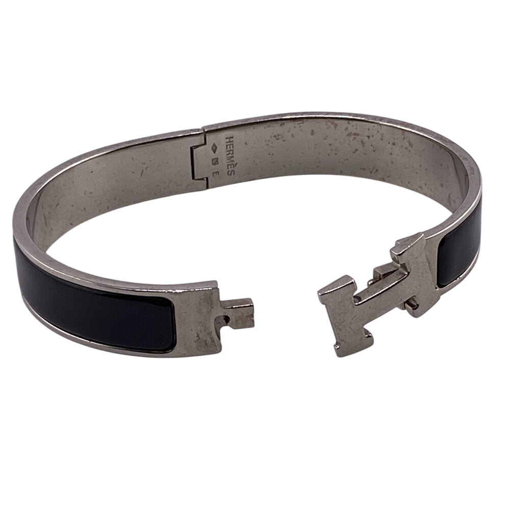 HERMES Bangle Gold Plated black Click crack PM
