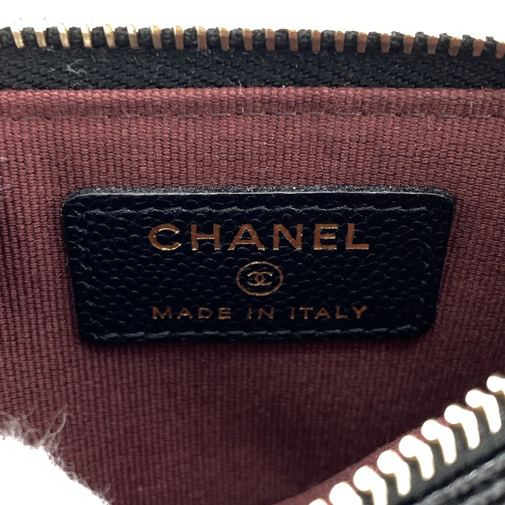 CHANEL Coin case Caviar skin black COCO Mark