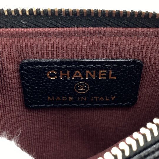 CHANEL Coin case Caviar skin black COCO Mark