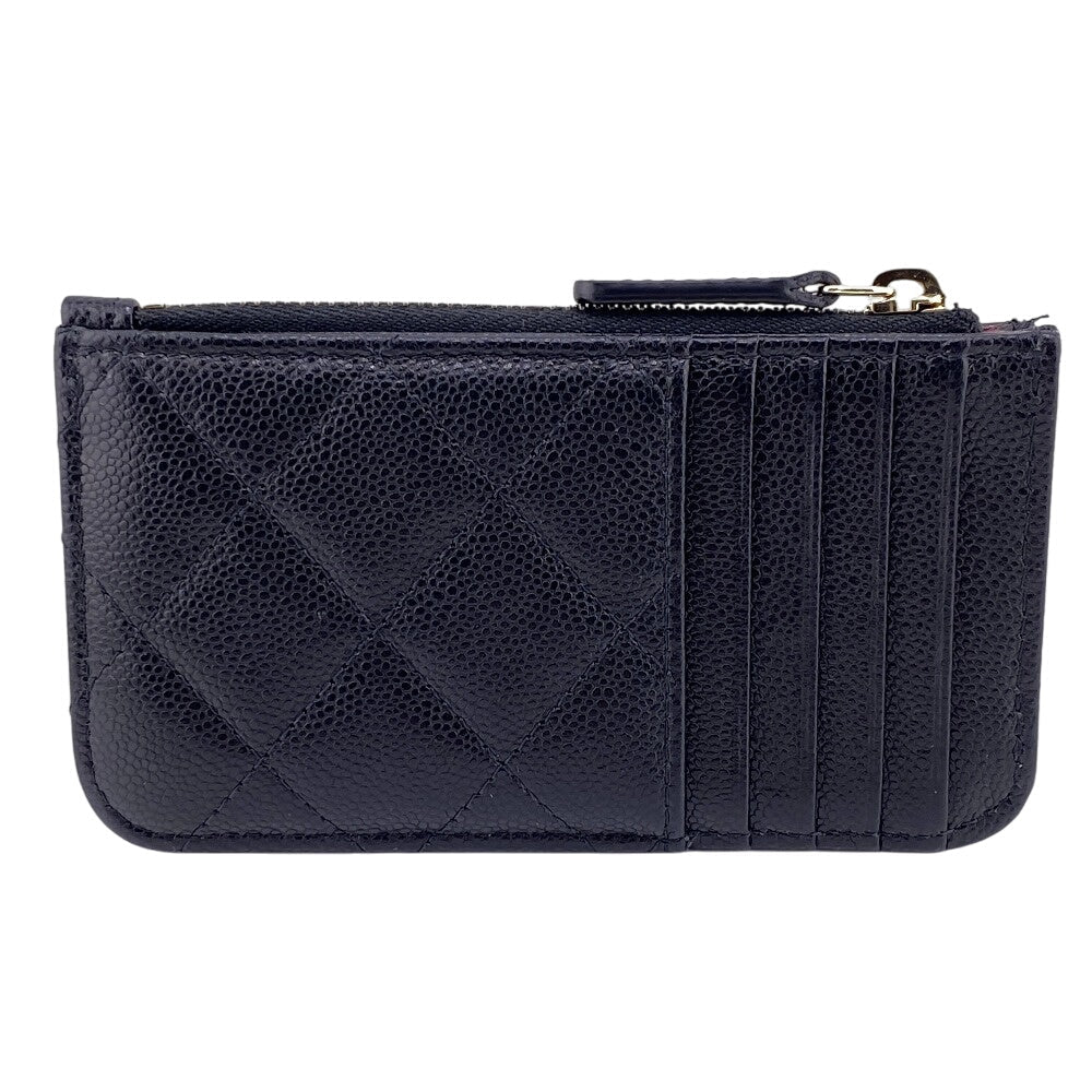 CHANEL Coin case Caviar skin black COCO Mark