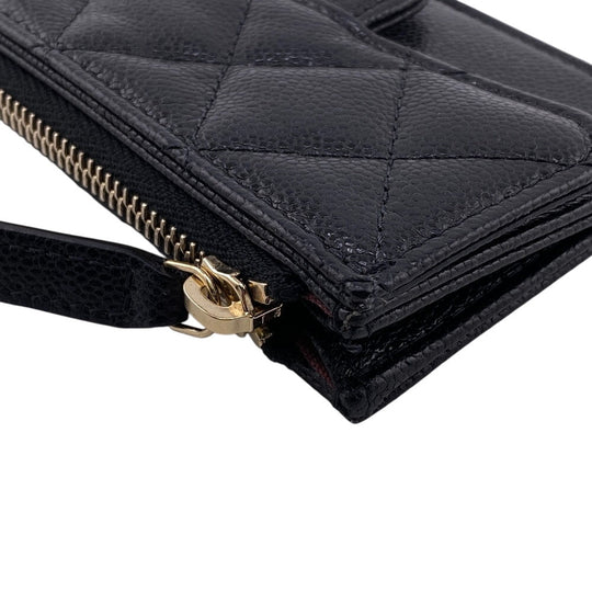 CHANEL Coin case Caviar skin black COCO Mark