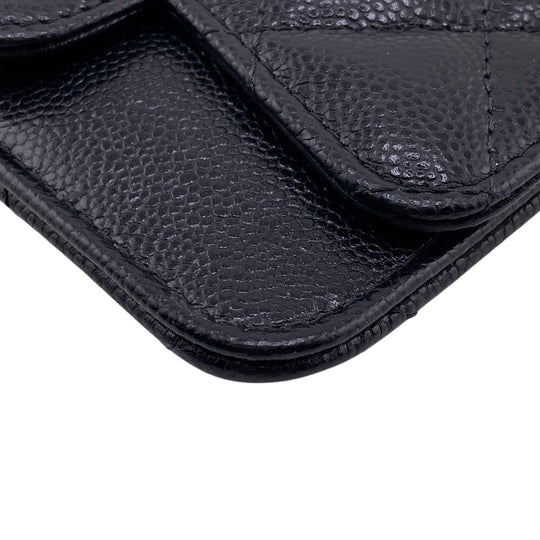 CHANEL Coin case Caviar skin black COCO Mark