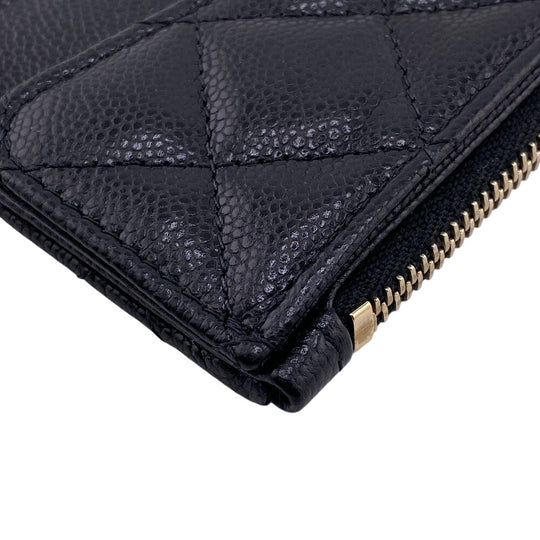 CHANEL Coin case Caviar skin black COCO Mark