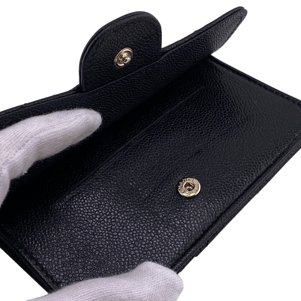 CHANEL Coin case Caviar skin black COCO Mark