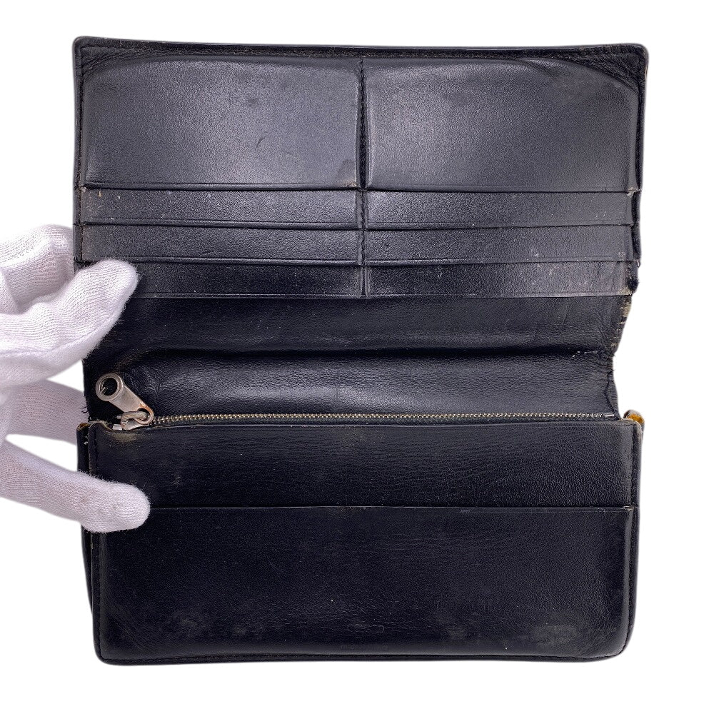 GOYARD Long Wallet Purse leather black Bifold Wallet Herringbone Li Sully mens Used Authentic