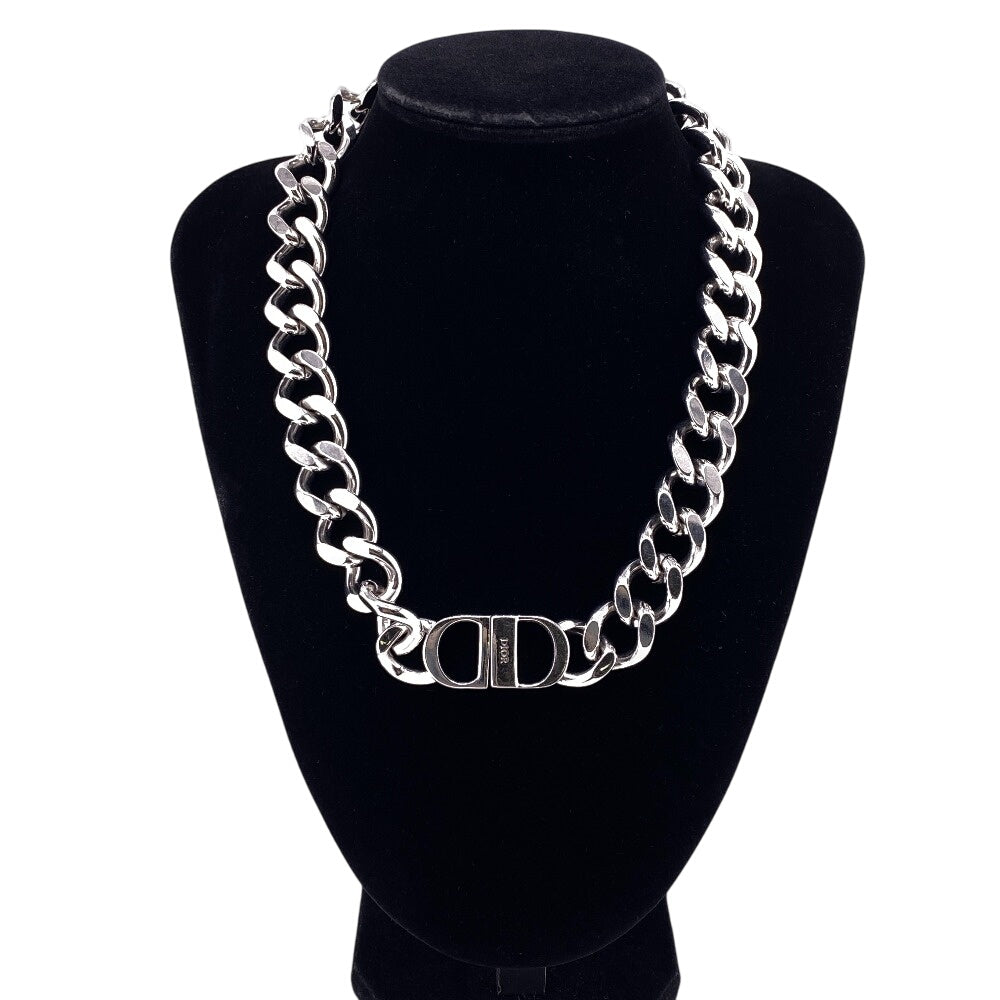 Christian Dior Necklace Gold Plated Silver logo Kihei