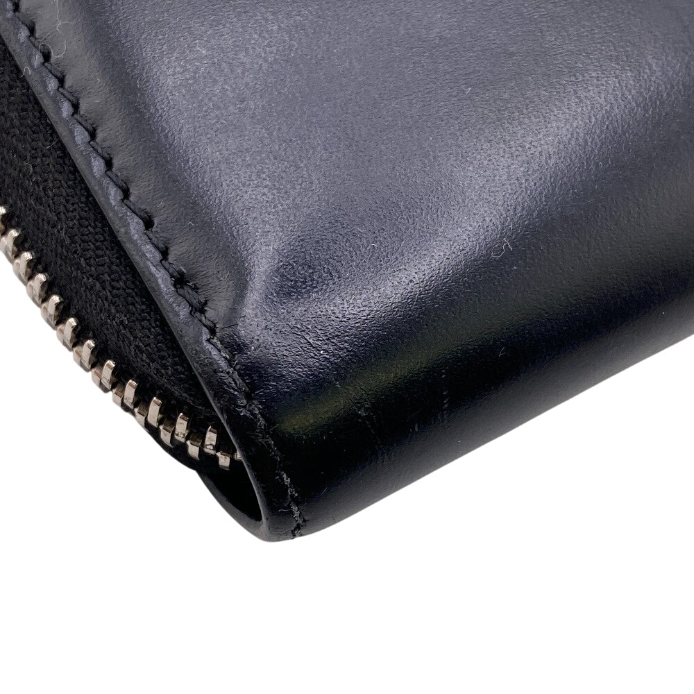 GIVENCHY Long Wallet Purse leather black Zip Around 1917 17 0117 mens(Unisex) Used Authentic
