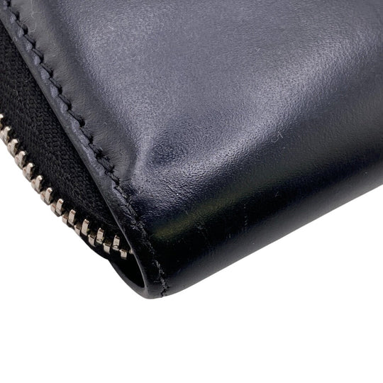 GIVENCHY Long Wallet Purse leather black Zip Around 1917 17 0117 mens(Unisex) Used Authentic