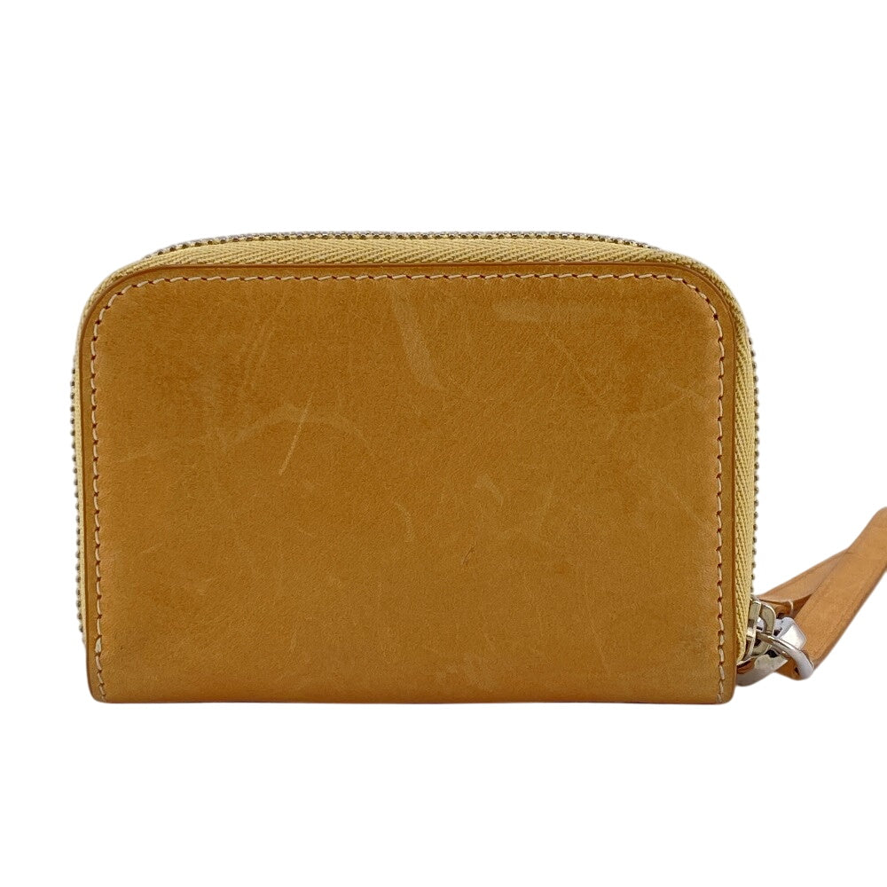 JIL SANDER Coin case leather beige Zip Around Women Used Authentic