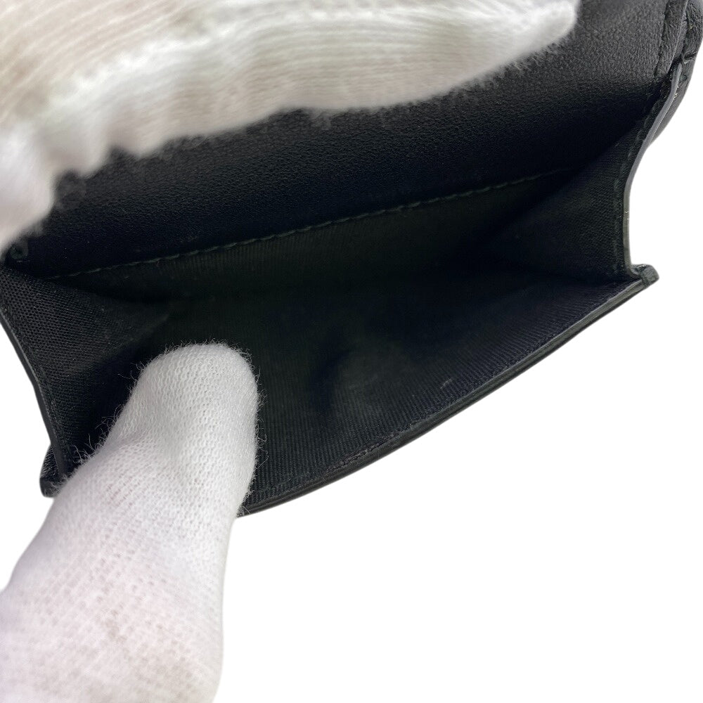 Valentino Garavani Tri-fold wallet leather black Rock studs Women Used Authentic