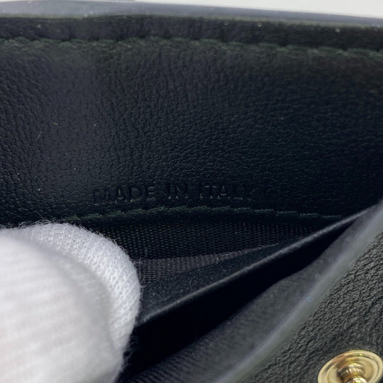 Valentino Garavani Tri-fold wallet leather black Rock studs Women Used Authentic