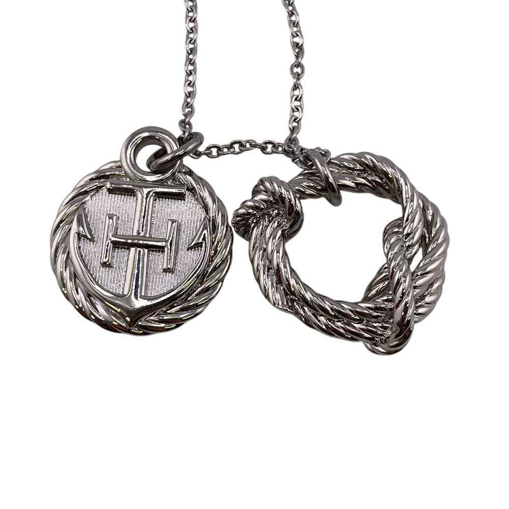 HERMES Necklace metal Silver cordage rope Women(Unisex) Used Authentic