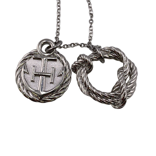 HERMES Necklace metal Silver cordage rope Women(Unisex) Used Authentic