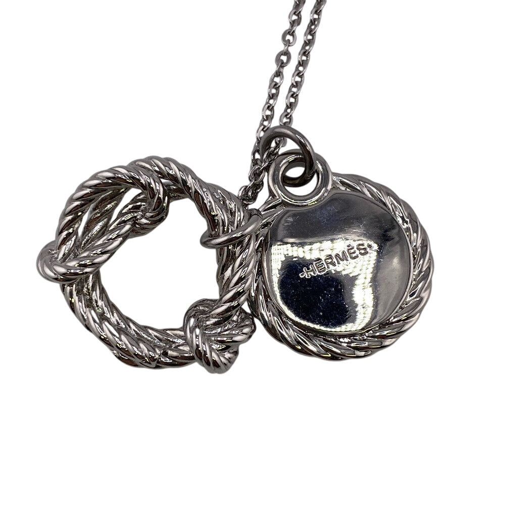 HERMES Necklace metal Silver cordage rope Women(Unisex) Used Authentic