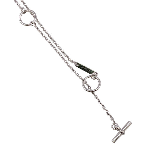 HERMES Necklace metal Silver cordage rope Women(Unisex) Used Authentic