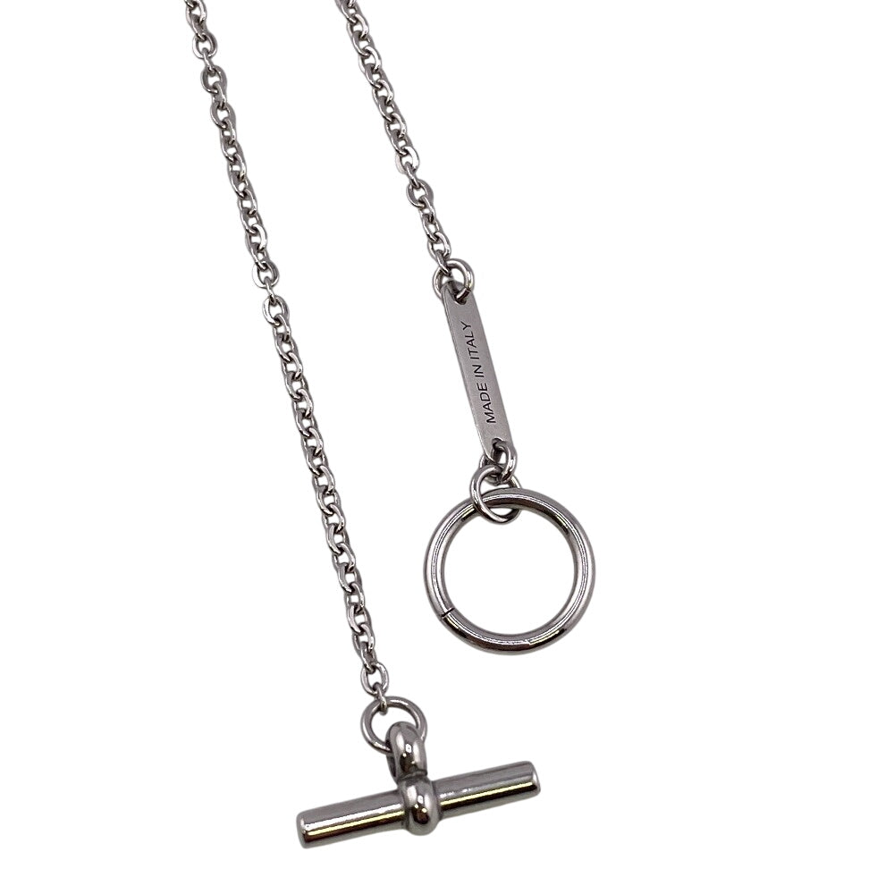 HERMES Necklace metal Silver cordage rope Women(Unisex) Used Authentic