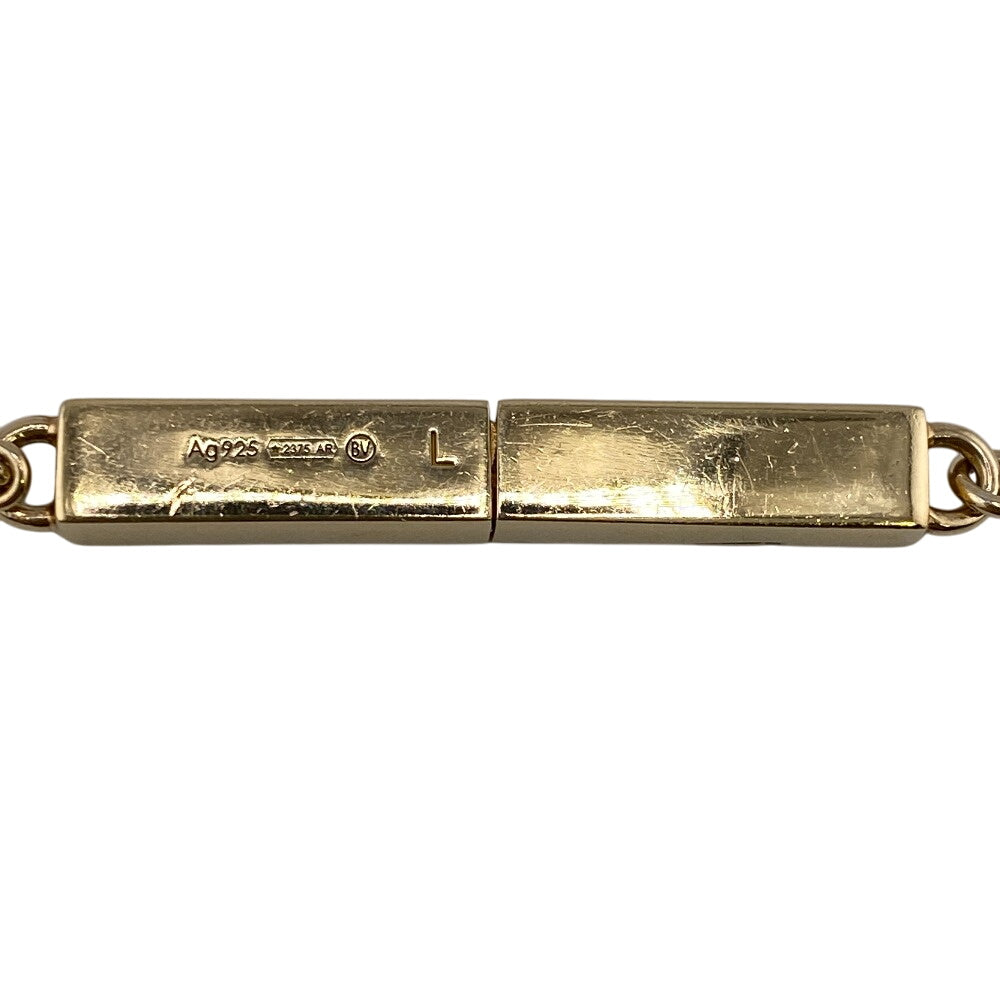 BOTTEGAVENETA bracelet 703427 VAHU4 7002 Sterling Silver, Enamel gold Triple Chain ID Women(Unisex) L Used Authentic