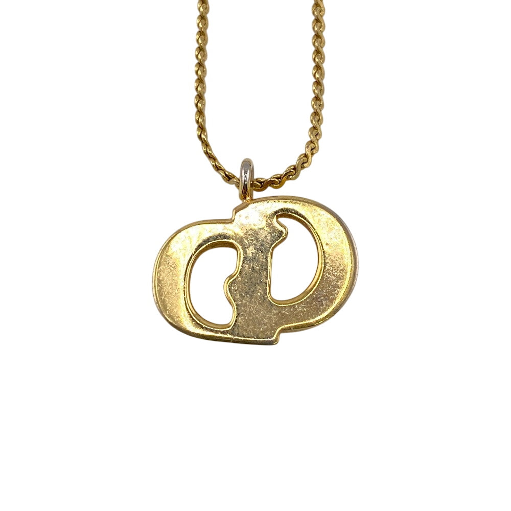 Christian Dior Necklace Gold Plated gold CD logo Women Used Authentic