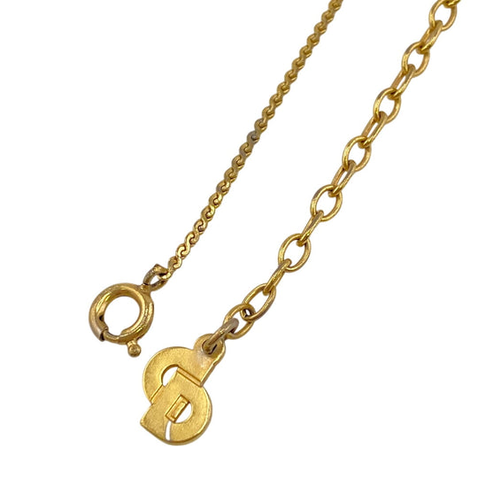 Christian Dior Necklace Gold Plated gold CD logo Women Used Authentic