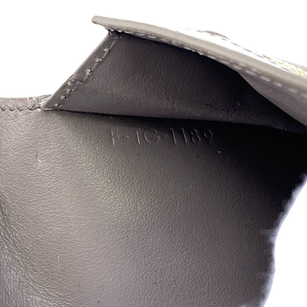 CELINE Bifold Wallet leather beige strap medium Women Used Authentic