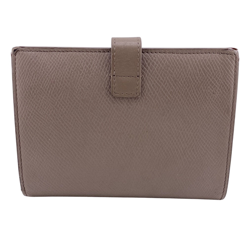 CELINE Bifold Wallet leather beige strap medium Women Used Authentic