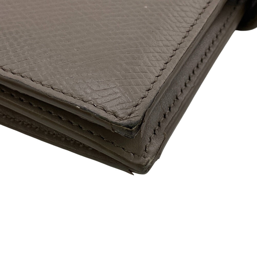 CELINE Bifold Wallet leather beige strap medium Women Used Authentic