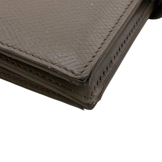 CELINE Bifold Wallet leather beige strap medium Women Used Authentic