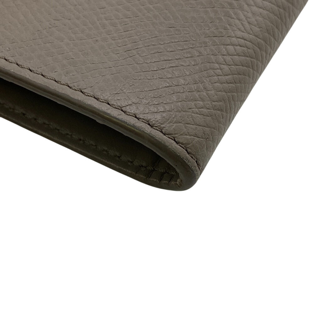 CELINE Bifold Wallet leather beige strap medium Women Used Authentic