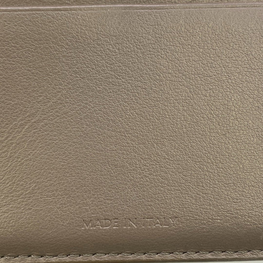 CELINE Bifold Wallet leather beige Small Strap Women Used Authentic