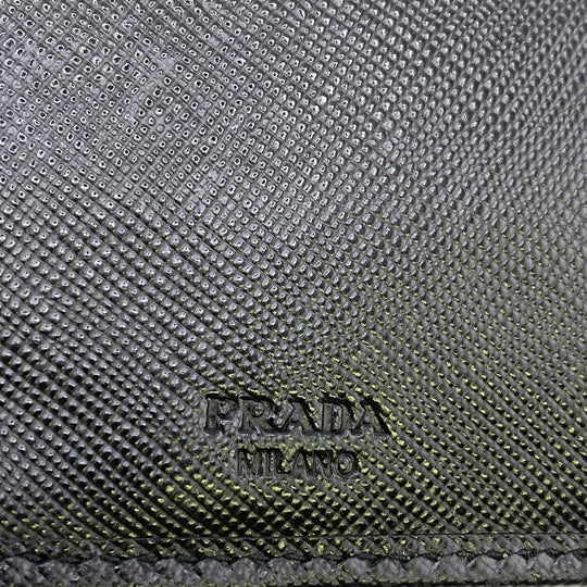 PRADA Bifold Wallet 1ML018 leather black Safiano Women Used Authentic