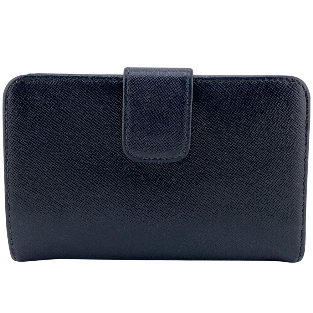 PRADA Bifold Wallet 1ML018 leather black Safiano Women Used Authentic