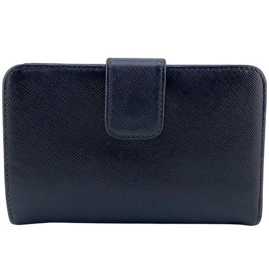 PRADA Bifold Wallet 1ML018 leather black Safiano Women Used Authentic