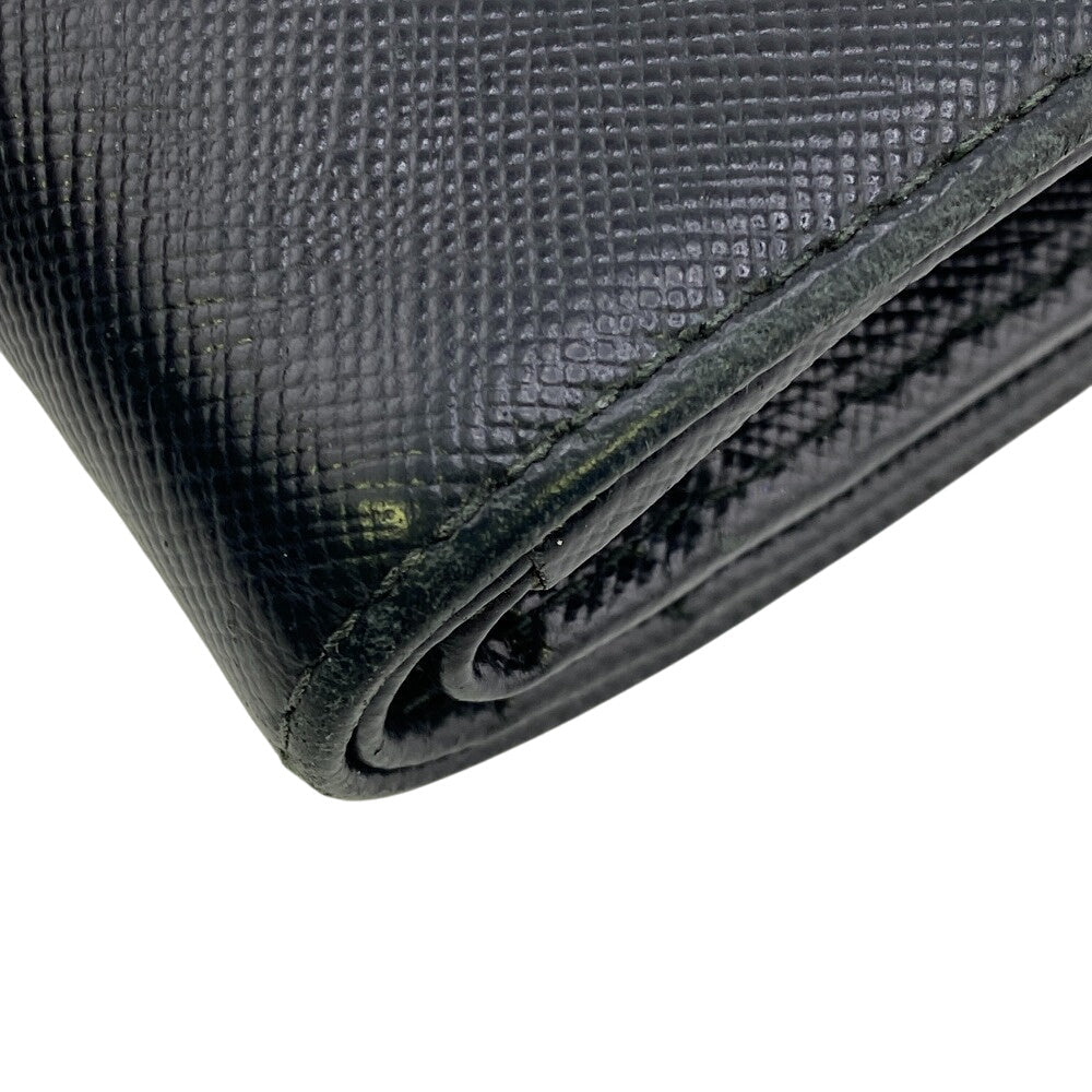 PRADA Bifold Wallet 1ML018 leather black Safiano Women Used Authentic