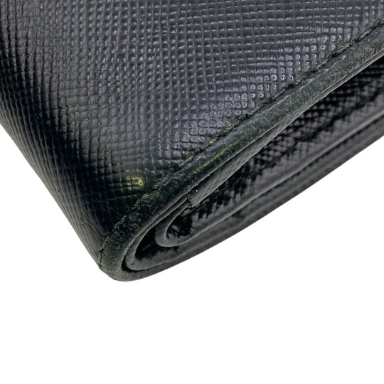 PRADA Bifold Wallet 1ML018 leather black Safiano Women Used Authentic