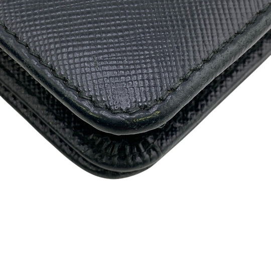 PRADA Bifold Wallet 1ML018 leather black Safiano Women Used Authentic