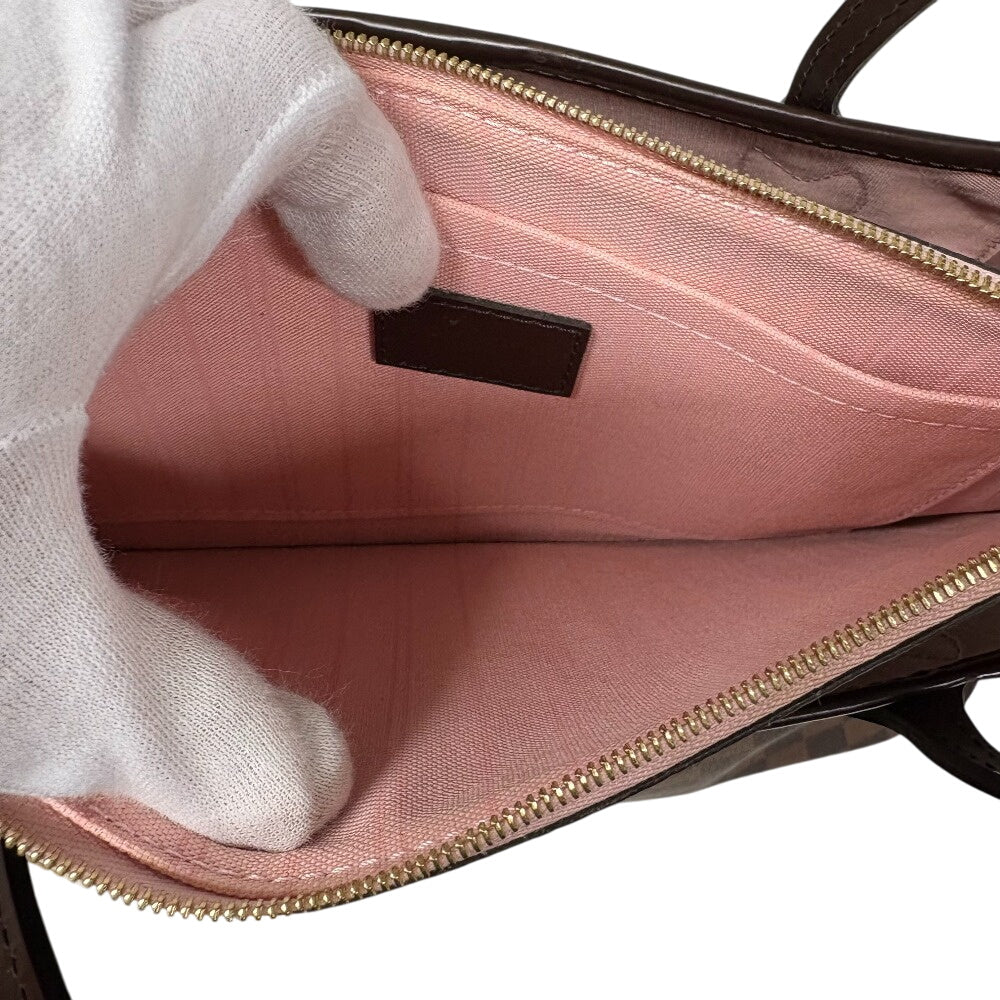 LOUIS VUITTON Tote Bag N41603 leather Brown Damier Neverfull MM Women Used Authentic