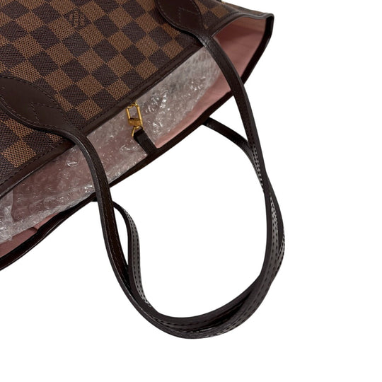 LOUIS VUITTON Tote Bag N41603 leather Brown Damier Neverfull MM Women Used Authentic