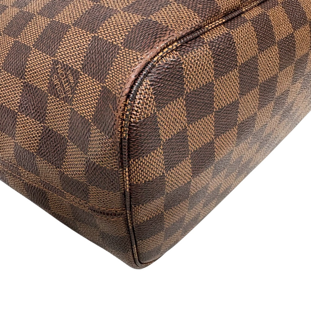LOUIS VUITTON Tote Bag N41603 leather Brown Damier Neverfull MM Women Used Authentic