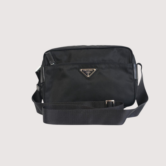 Prada Vela Black Nylon Crossbody Bag Unisex Designer Shoulder Messenger Purse Handbag NWT