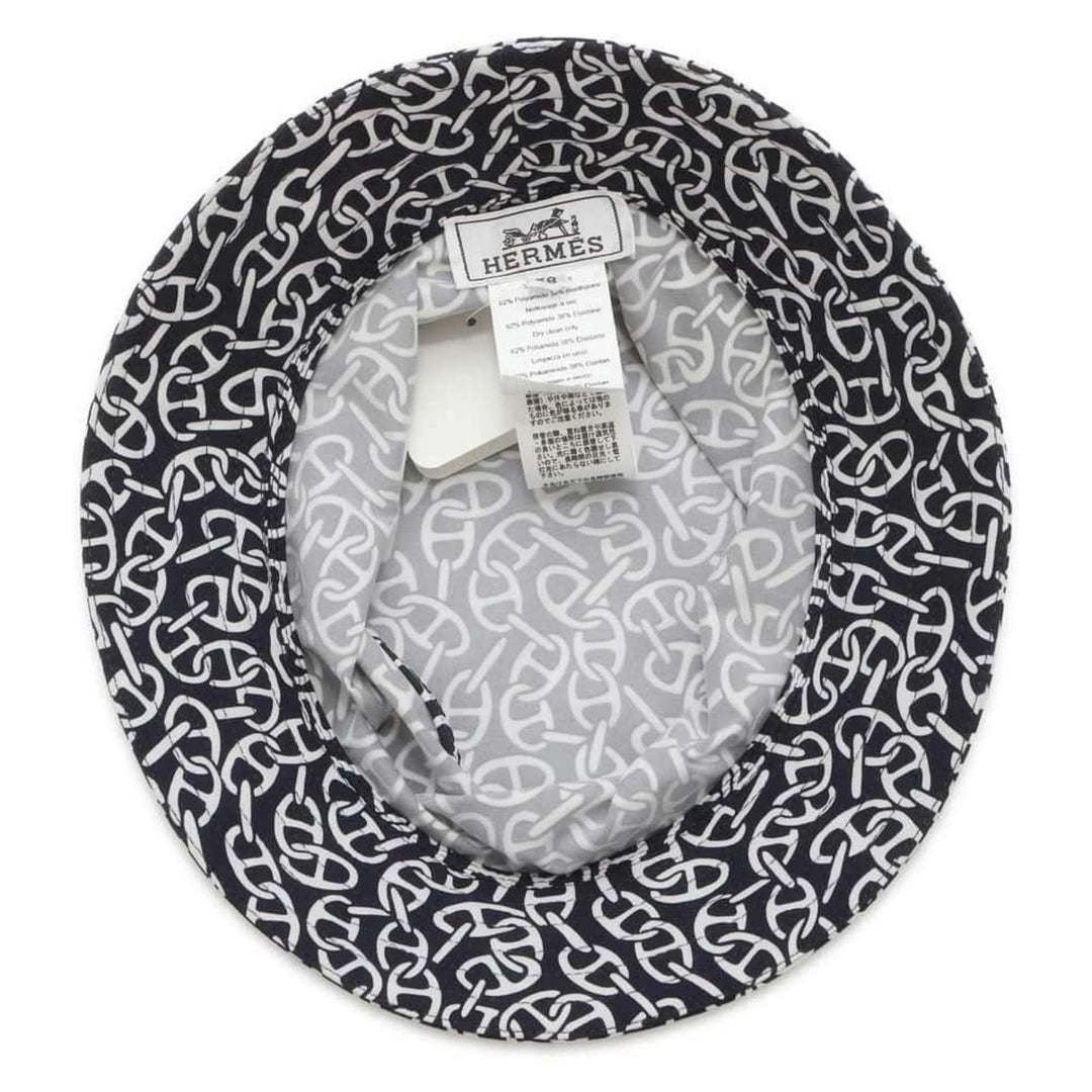 HERMES Hat Harper Nylon Polyurethane Blue Noir Preloved