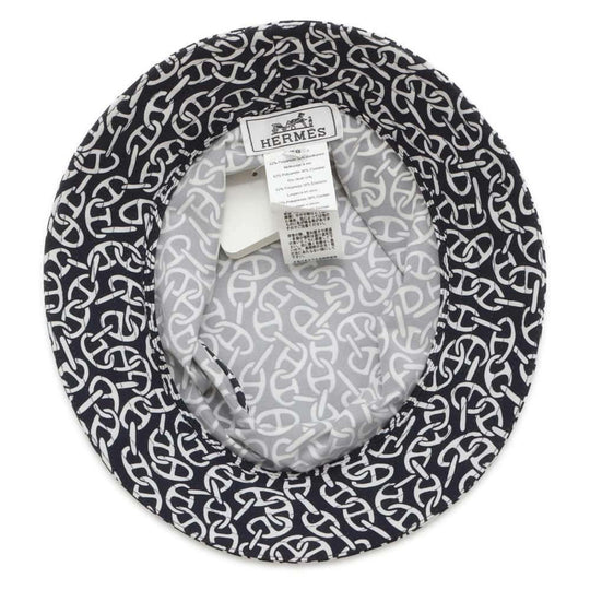 HERMES Hat Harper Nylon Polyurethane Blue Noir Preloved