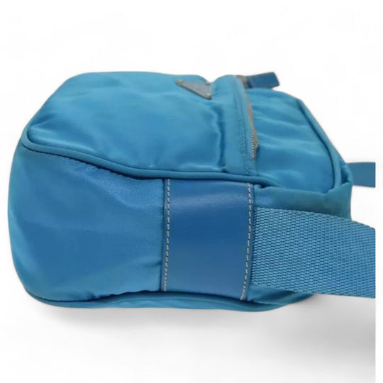 Prada Shoulder Bag Nylon Light Blue Unisex Made in Italy