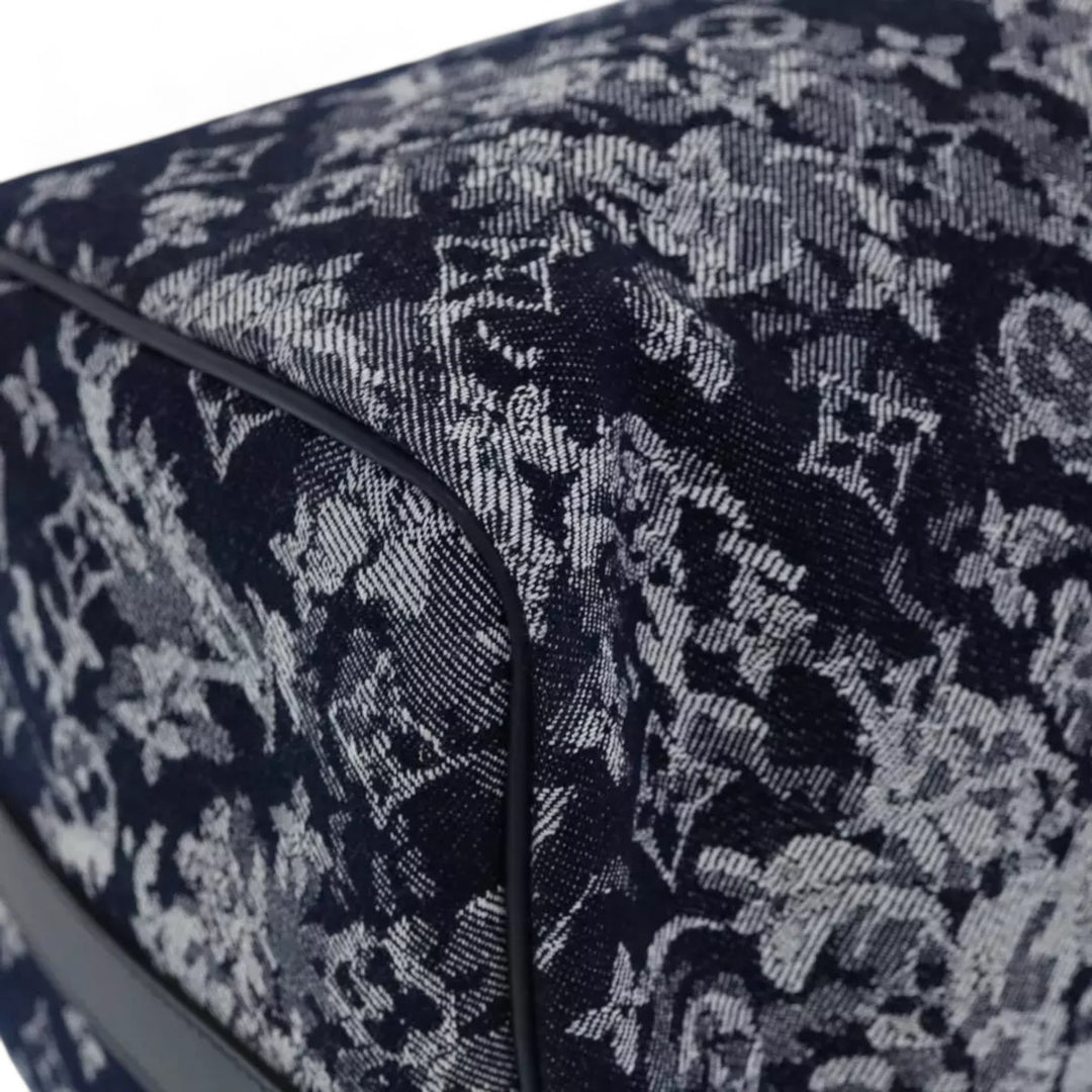 Louis Vuitton Monogram Tapestry Keepall Bandouliere 50 Boston Bag Blue Denim Unisex Travel Handbag